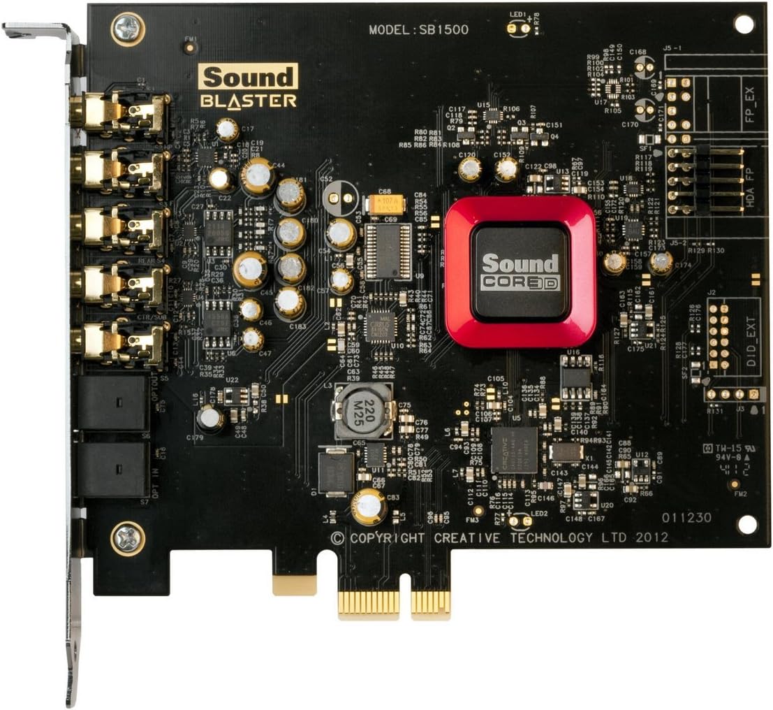 Creative Technology Sound Card - 24-bit - 192 kHz - 116 dB SNR - 5.1 - PCIe