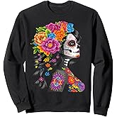 Day of the Dead Dia De Los Muertos La Catrina Sugar Skull Sweatshirt