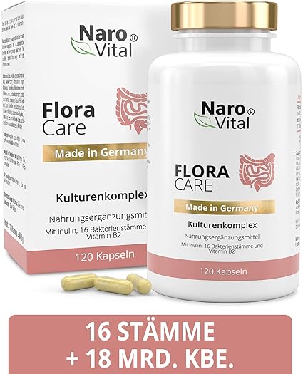 Kulturen-Komplex mit 16 Bakterienstämme, 18 Mrd kbE, Inulin & Vitamin B2 - Hochdosiert, Für Darm-Flora, Bifidobakterium & Lac