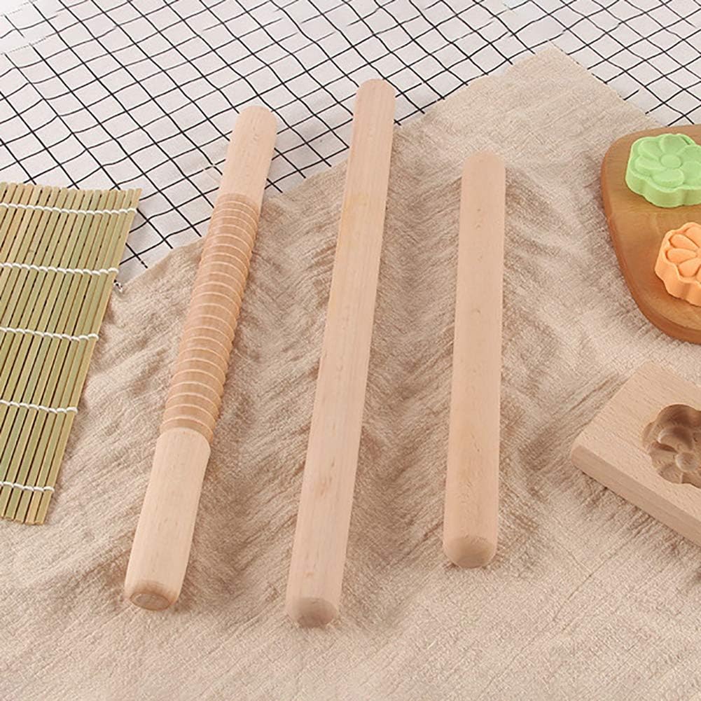 XdiseD9Xsmao Durable Lightweight Wooden Non-Stick Moisture-Resistant Rolling Pin Flour Cake Dough Roller Kitchen Baking Tool A