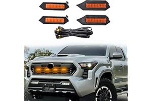 FQMY 4pcs LED Front Grille Lights Compatible with Toyota Tacoma TRD PreRunner/TRD Sport/TRD Off- Road 2024-2025, Front Grille Lights for tacoma accessories (amber)