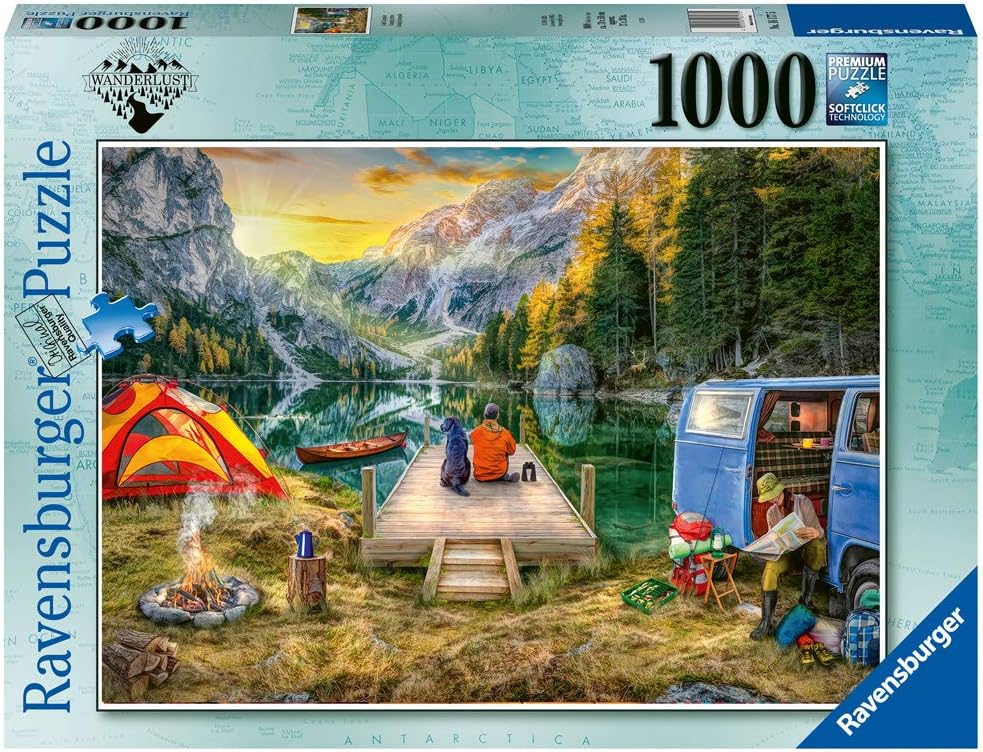 Ravensburger Calm Campside Jigsaw Puzzle 1000 Piece for Adults and Kids Age 12 and Up, Blue, 27 x 20