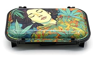 Vewitcher Metal Rolling Tray, Foldable Cone Loader Tray Pre Roll Machine for King Size &1 1/4 Size Pre Rolled Cones Filler Funnel Double Rolling Tray with Full Accessoris (Yellow)