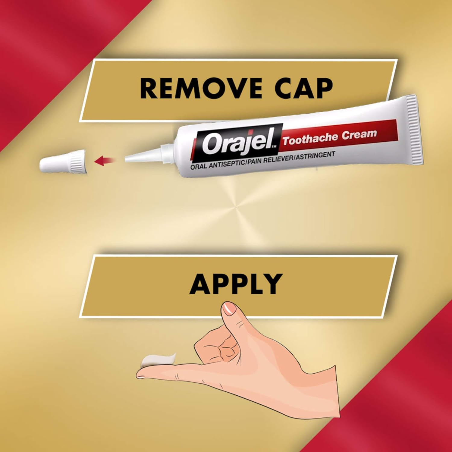 Orajel 4X Medicated For Toothache & Gum Cream .33 OZ : Oral Pain Relief Medications : Beauty