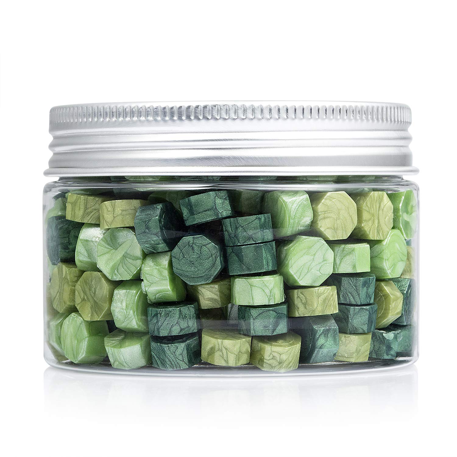 Mceal 200 Pieces Sealing Wax Beads Green Mix Three Colors
