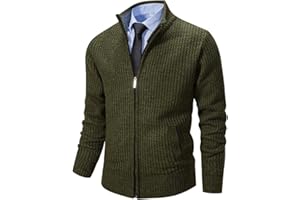 Msmsse Men's Cardigan Sweaters Full Zip Knitted Sweater for Men