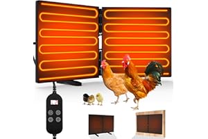KELTNE Chicken Coop Heater for Winter, Adjustable Temperature and Time Setting Chicken Heater for Inside Coop, 220W Radiant Heat Large Size Waterproof Chicken Coop Warmer for Outdoor Pet, 22.5'' X 11.2''