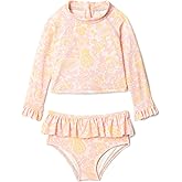 Amazon Essentials x Sofia Grainge Toddler and Baby Girls' 2-Piece Long Sleeve Rashguard Set