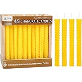 Zion Judaica Natural Beeswax Hanukkah Candles Set In A Wooden Crate Honeycomb Design Chanukkah Celebration Candles Honey Scented Aroma Candle Set of 45 Yellow bees Wax Chanukah Candle Set Holiday Gift