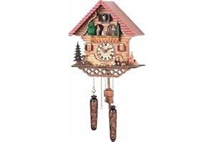 Trenkle Quartz Cuckoo Clock Black Forest House with Music, Turning Dancers TU 474 QMT HZZG