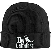 Cat Dad Beanie Hat Winter Cuffed Knit Hat Skull Watch Cap Embroidery Fisherman Beanies for Women Men Unisex
