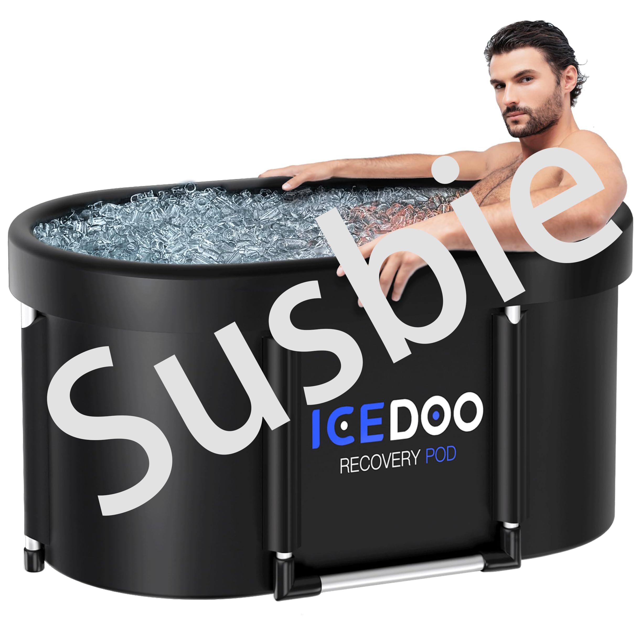Photo 1 of Upgrade XL 129 Gal Large Oval Ice Bath Tub for Athletes & Adults, Multi-Layered Portable Cold Plunge Tub, Foldable with Lid - Ideal for Home, Gym & Indoor Outdoor