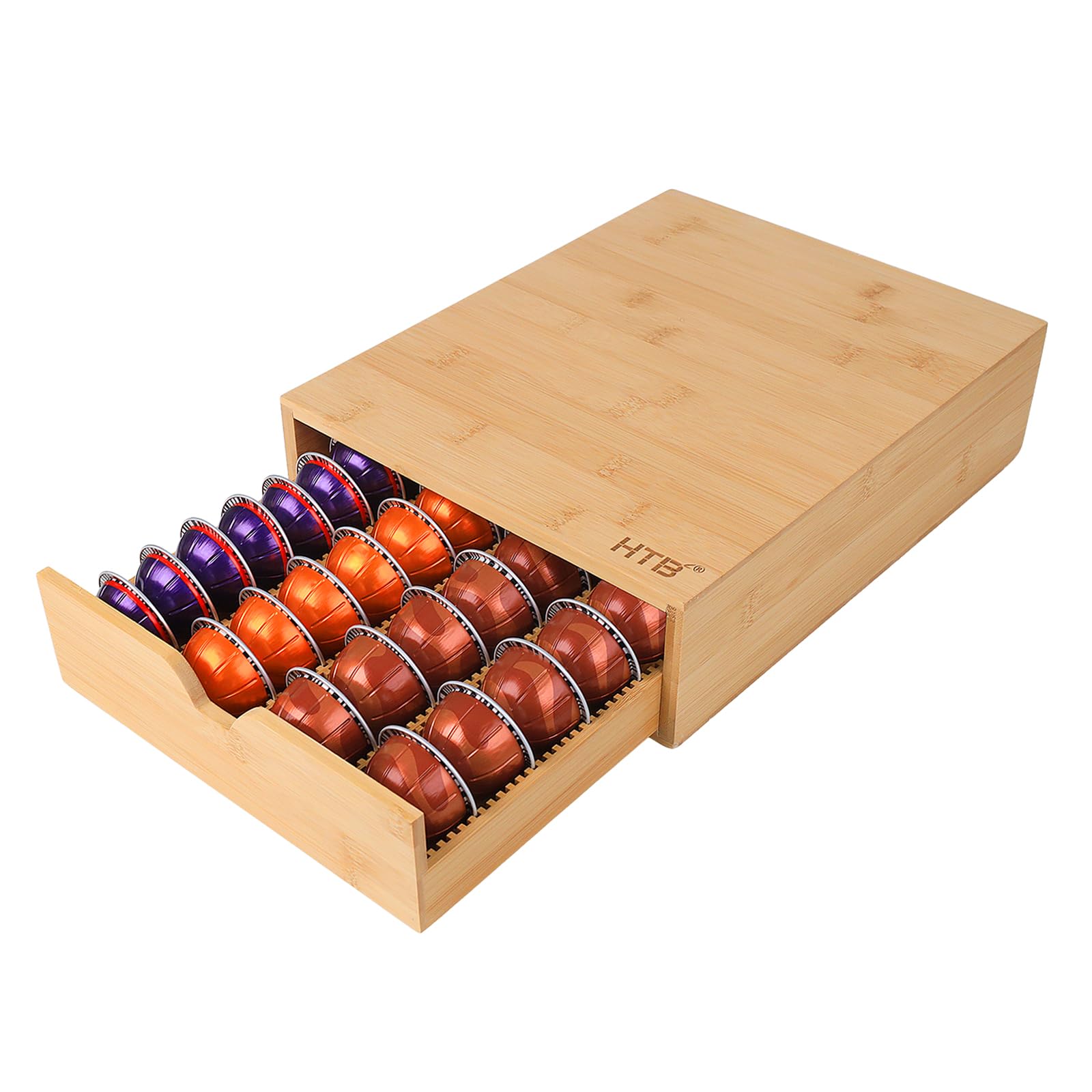 Photo 1 of HTB Coffee Pods Storage Drawer for Organizing Nespresso Capsules, Can Be Used In Coffee Station, Kitchen, Home, Office, Holds 40 CoffeePods