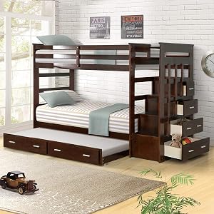Harper & bright designs Wood Bunk Bed for Kids