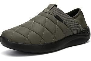 KUBUA Slippers for Men and Womens Indoor House Shoes Plush Slip on Outdoor Garden Loafers