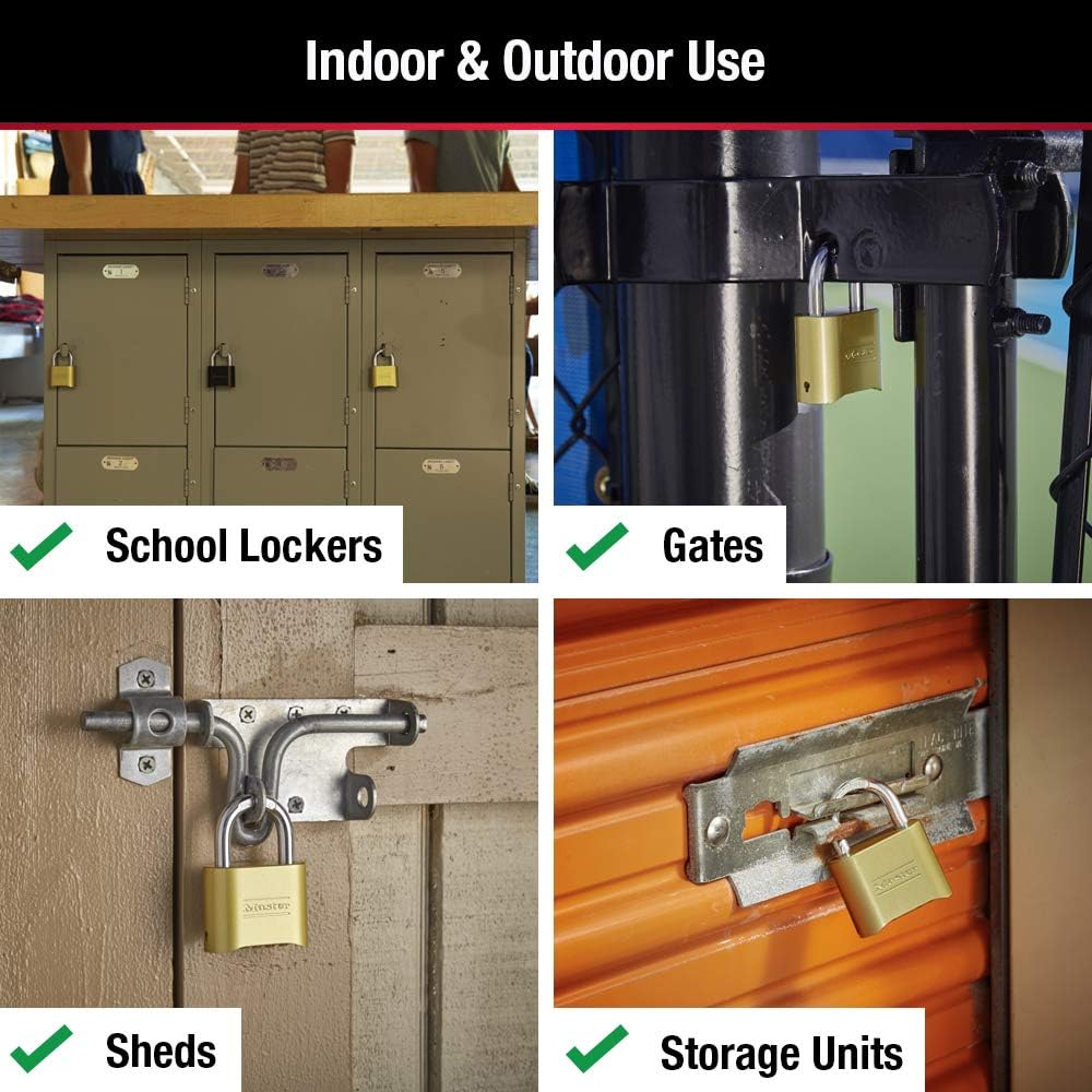 Master Lock 175D Locker Lock Set Your Own Combination Padlock, 1 Pack, Brass Finish - Padlocks - 
