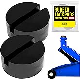 Mission Automotive Slotted Rubber Jack Pads - Automotive Pinch Weld Pad & Frame Rail Protector - Universal Lift Pucks for Hyd