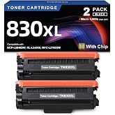 TN830XL Toner Cartridge Compatible for Brother Printer HL-L2460DW 2PK Black | Replacement for Brother TN830 TN830XL TN-830XL DCP-L2640DW HL-L2405W MFC-L2820DW MFC-L2900DW Printer With Chip | 6000 Pages