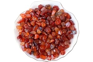 Erliway 0.5lb/230g Natural Carnelian Crystal Chips Bulk for Vase Filler, 7-9 mm Crushed Stones for Spell Jars, Aquarium Grave