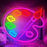 Paint Palette Neon Sign Art Studio Room Led Lights Dimmable Led Signs for Bedroom, Light Up Signs for Art Classroom Studio Drawing Room Paint Party Decorations