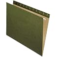 Universal Deluxe Reinforced Recycled Hanging File Folders, Letter Size 1 3 Cut Tab Standard Green 25 Box