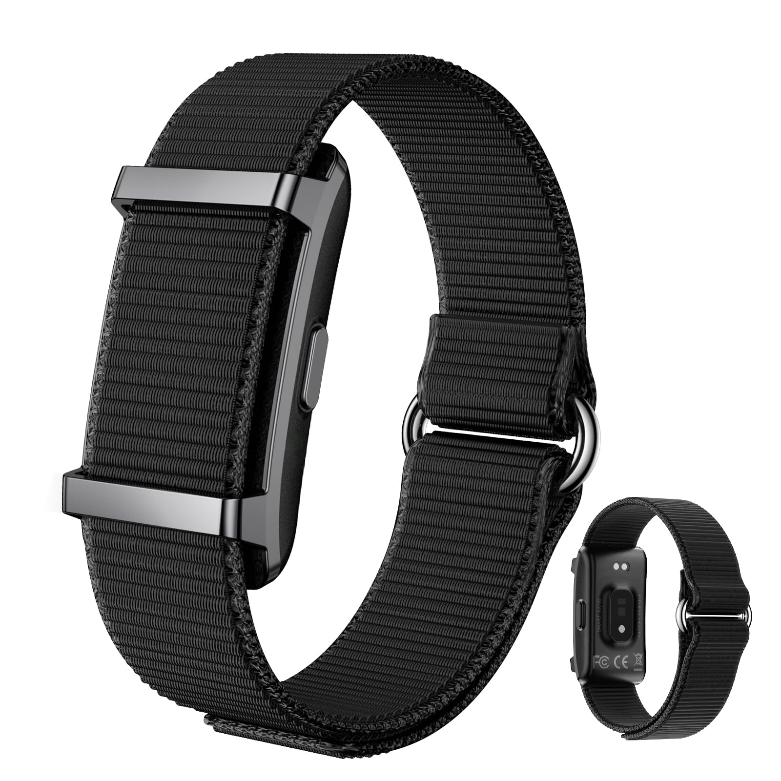 Photo 1 of Smart Bracelet Fitness Trackers for Men Women, Smart Watch 24/7 Heart Rate Sleep Stress HRV Monitor, 170+ Sports Modes, 2 Bands, Free APP Black
