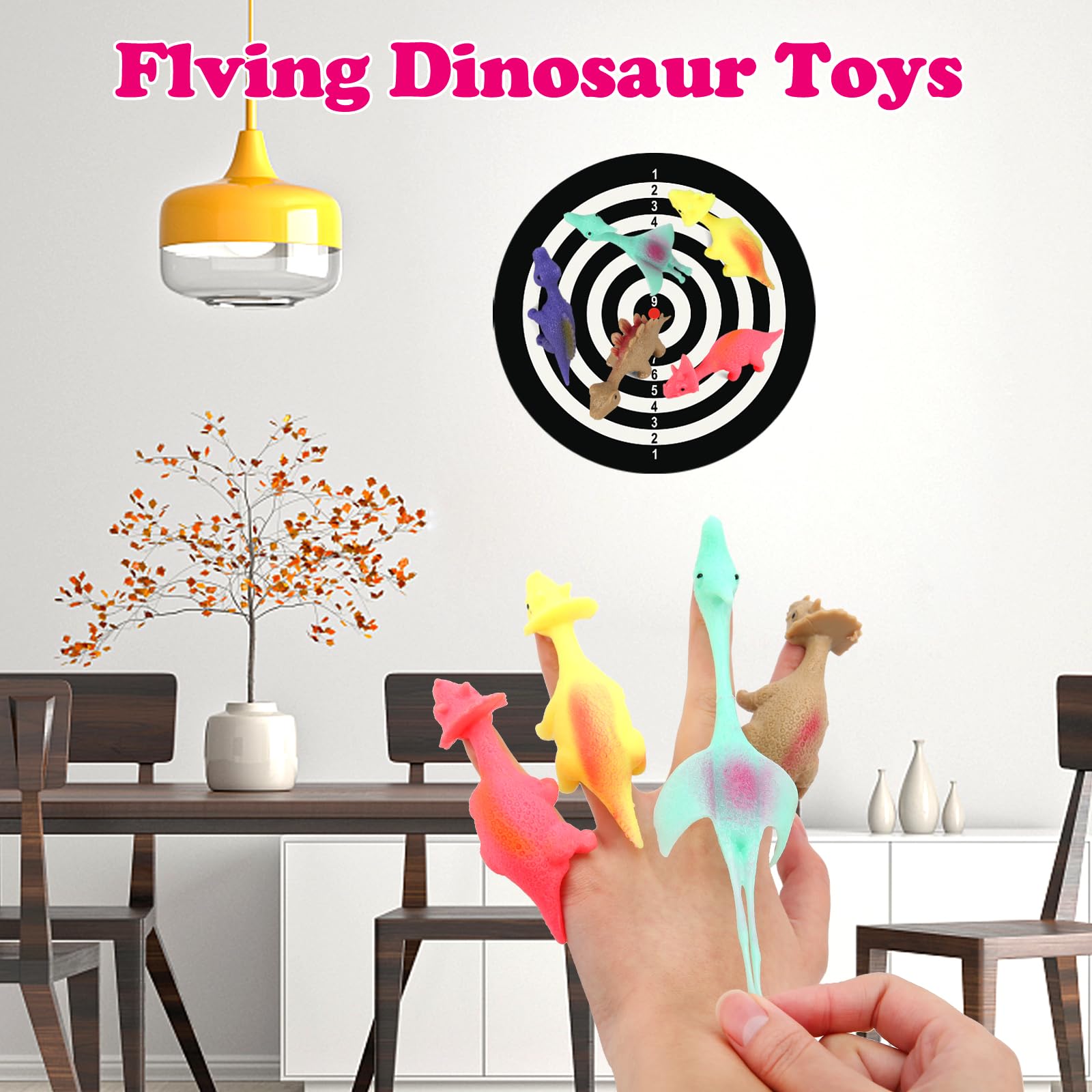 Lot De 24 Jouets Doigt Dinosaure Lance-pierre : Fun Extensible, Couleur Aléatoire !