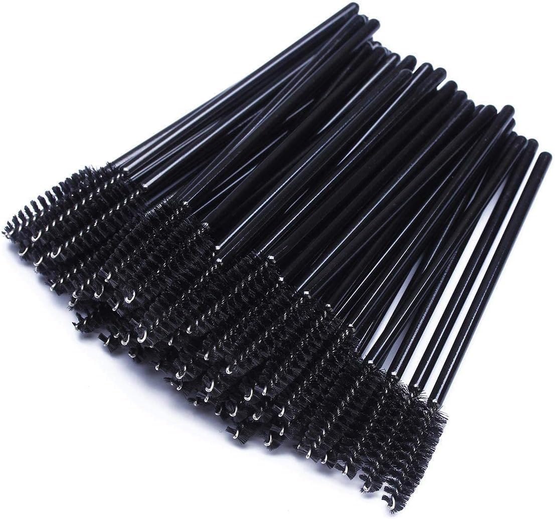 Tbestmax 300 PCS Disposable Mascara Eyelash Wands Brush Spoolies for Eyelash Extension Eyebrow and Makeup Color Black