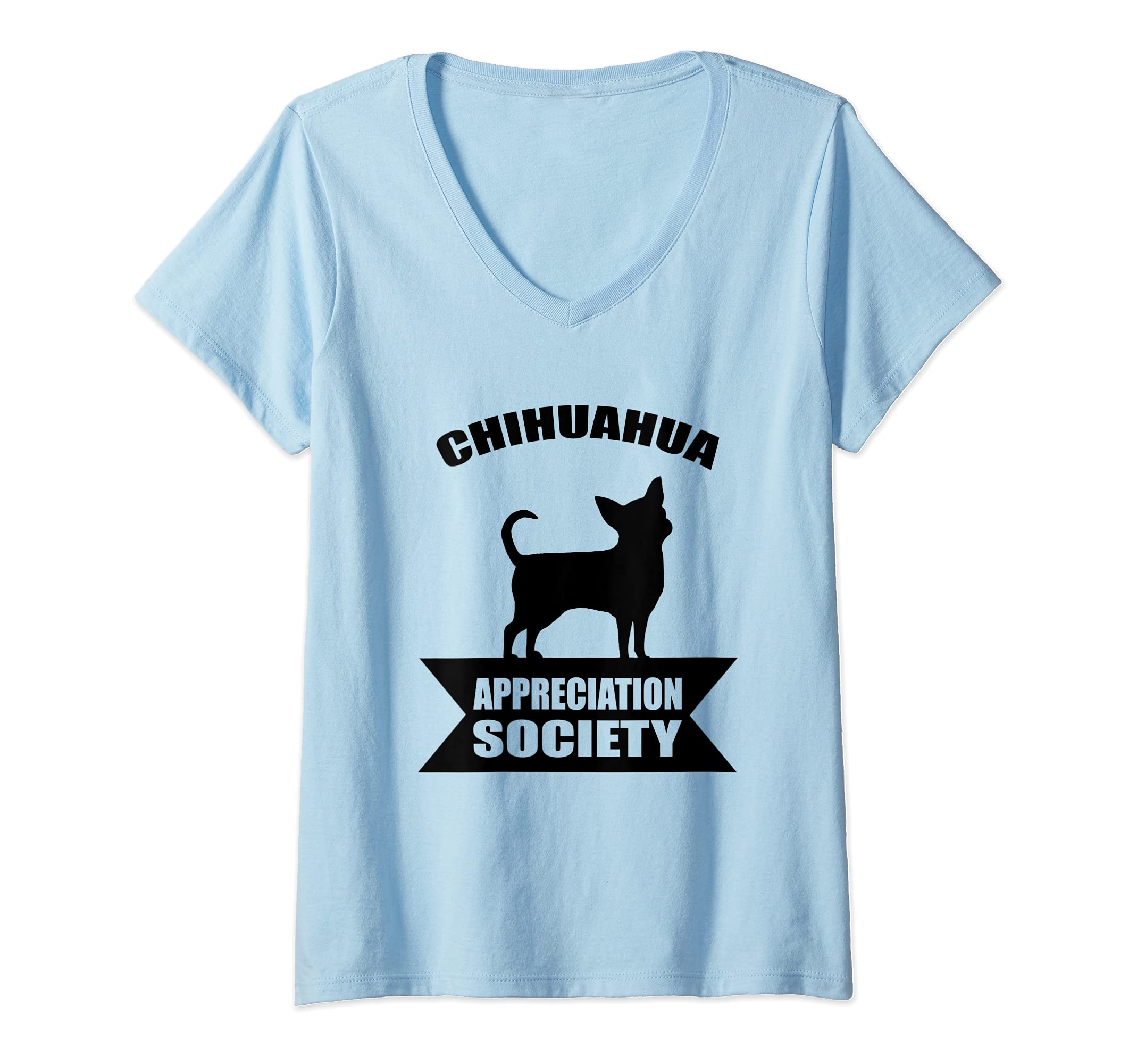 Womens Chihuahua Dog V-Neck T-Shirt