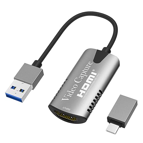 Audio Video Capture Card USB to HDMI，USB HD 1080p Record via