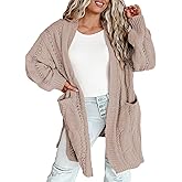 Eytino Plus Size Cardigans for Women Open Front Long Sleeves Lightweight Fall Sweaters with Pockets(1X-5X)