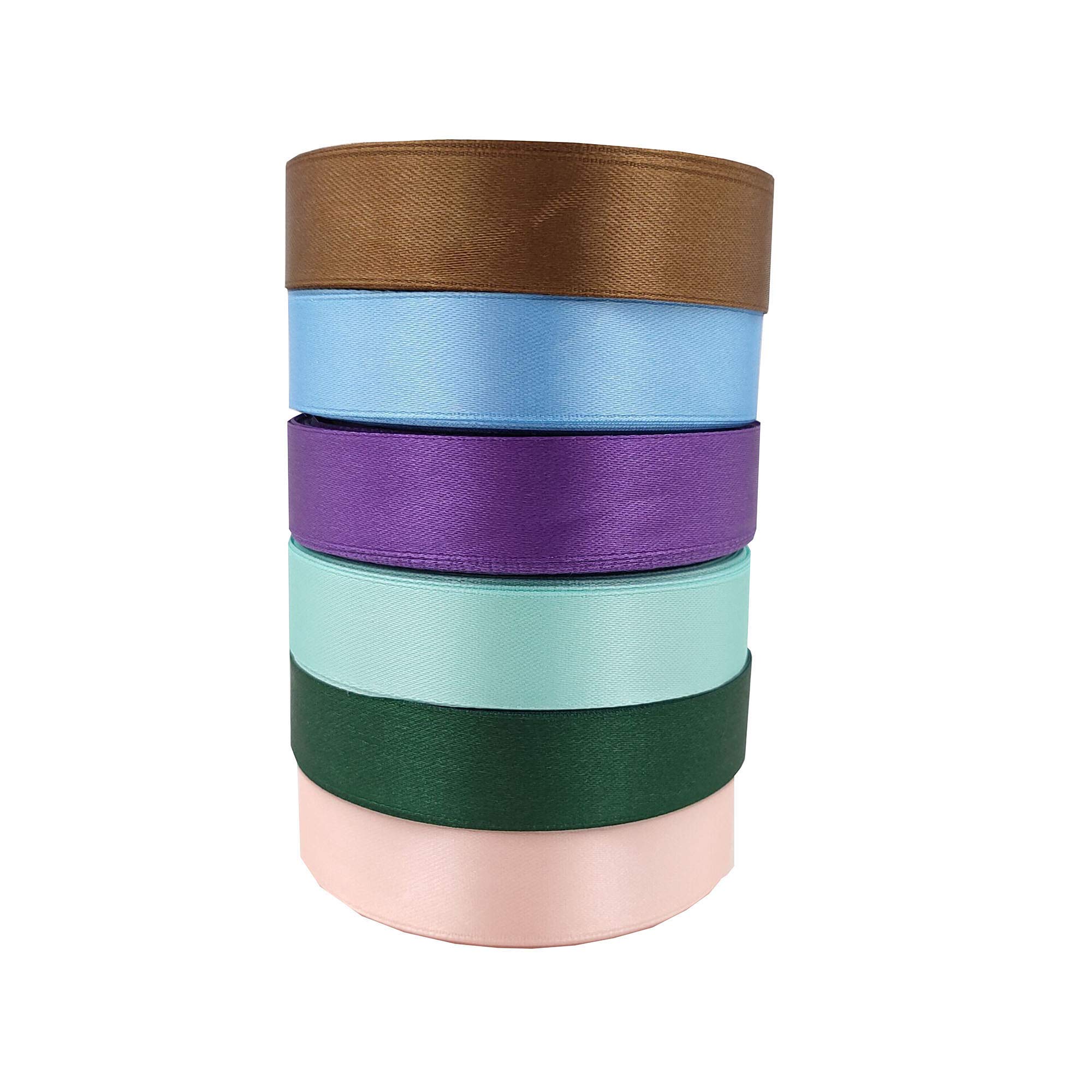 Accod Colored Polyester Ribbon Fabric Ribbon Packaging Ribbon Silk Satin Roll for Bows DIY Crafts Gift Packing Birthday Party Weddings Room Decoration-25 Yards/23 Meters Rolls-2CM (Coloured 1)