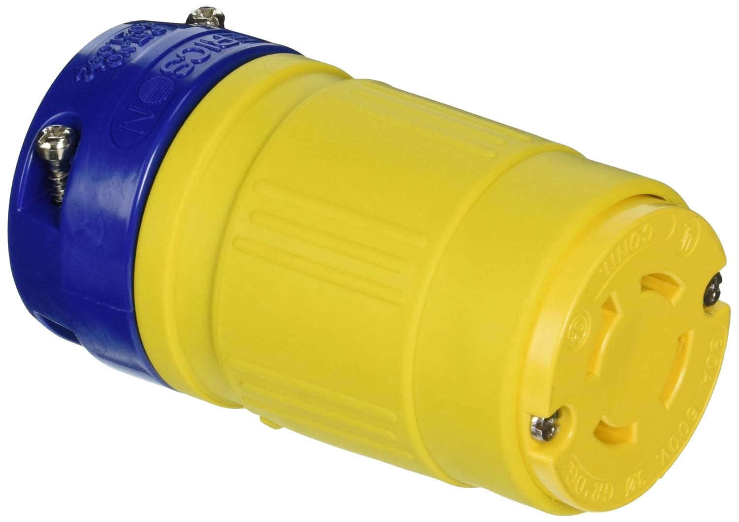 Circular Connectors Nema L17 30r 600v 30 Amp 3 Pole 4 Wire Locking Blade Ericson 2626 C Connector Safety Yellow Perma Link 3 Phase Cylindrical Connectors