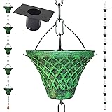 8.5FT Bell Iron Rain Chains for Gutter and Rain