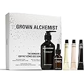Grown Alchemist Skincare Icons Holiday Gift Set Kit, Hydra-Restore Lip Balm, Gentle Gel Facial Cleanser, Hydra-Restore Day Cream, Skin Renewal Serum & Skin Defense Primer. Hydrating & Anti-Aging Set