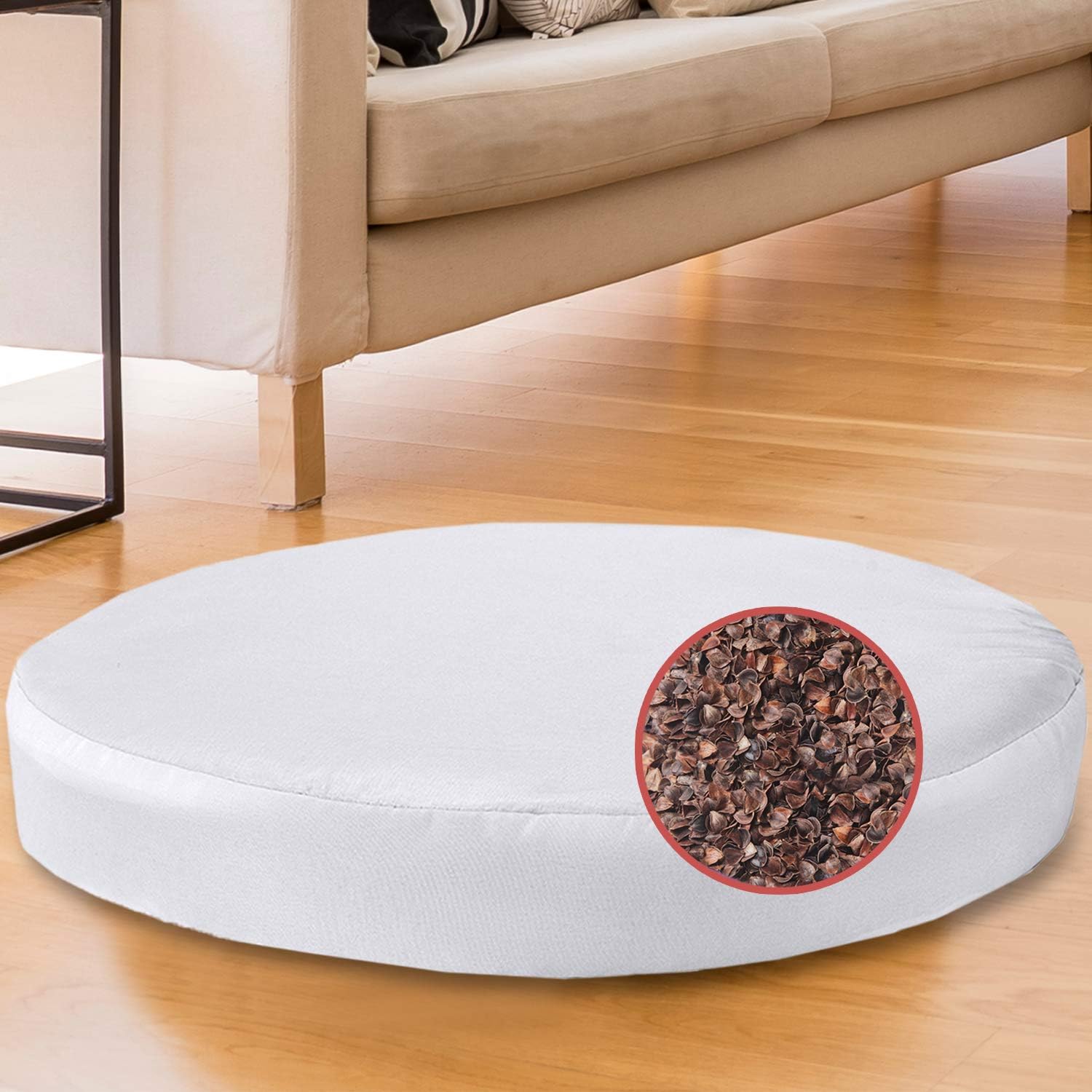 Florensi Adjustable Meditation Cushion (16"x16"x5"), Large Velvet Meditation Pillow, Premium Yoga Pillow for Women and Men, Yoga Cushion, Buckwheat Meditation Cushions, Adjustable Height : Sports & Outdoors