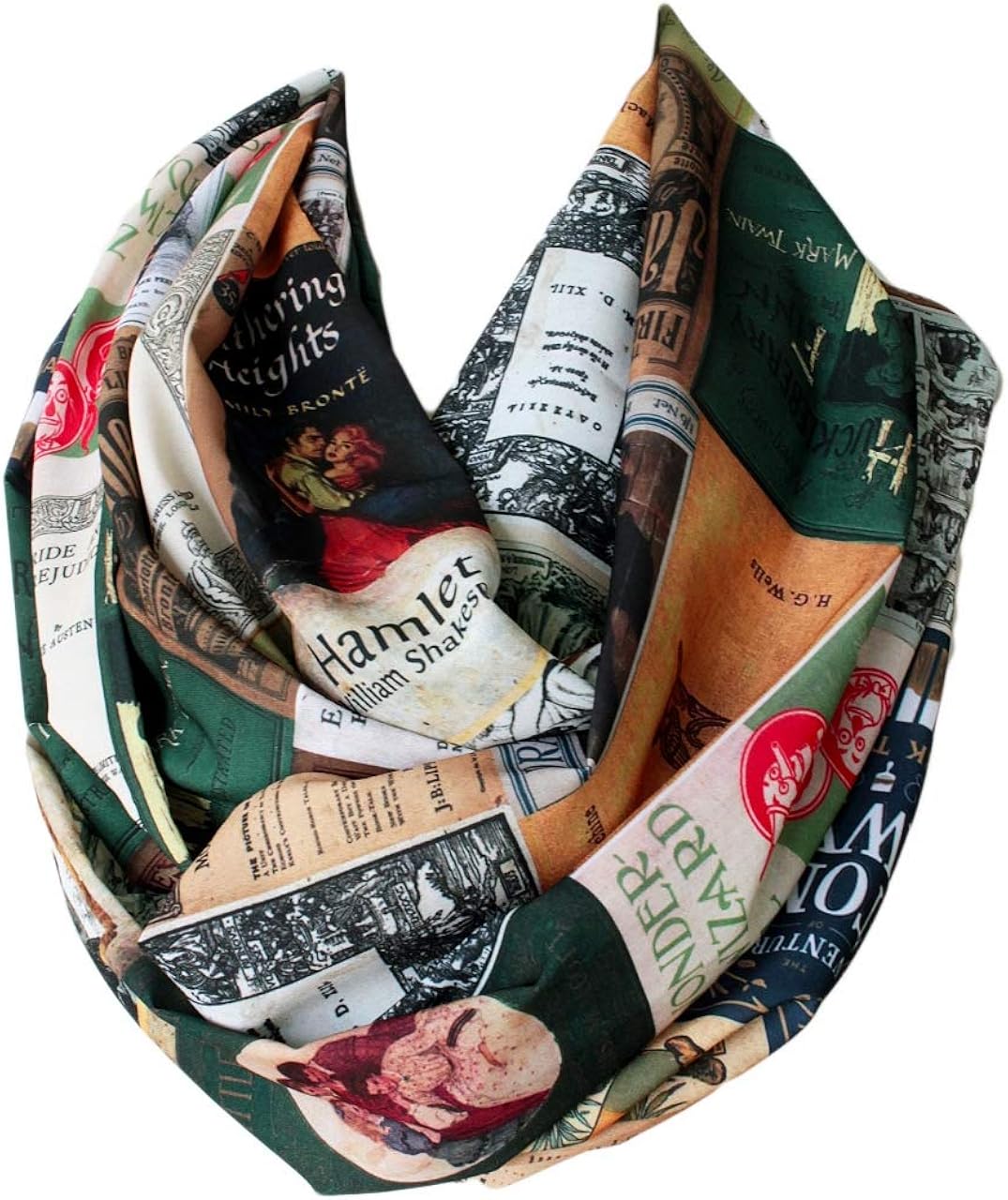 Etwoa's Literary Book Covers Infinity Scarf Circle Loop Scarf