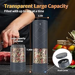 2Pack Electric Salt and Pepper Grinder Set USB