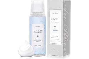 AuReve Lash Shampoo Concentrate 100ml Lash Extension Cleanser Oil-Free Eyelash Extension Shampoo with Salon Home Care -Makes 20 Bottles 60ml Lash Shampoo,Unscented