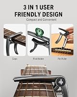 Donner DC-2 Guitar Capo for Acoustic/Electric Ukulele Banjo with Picks Black view 3