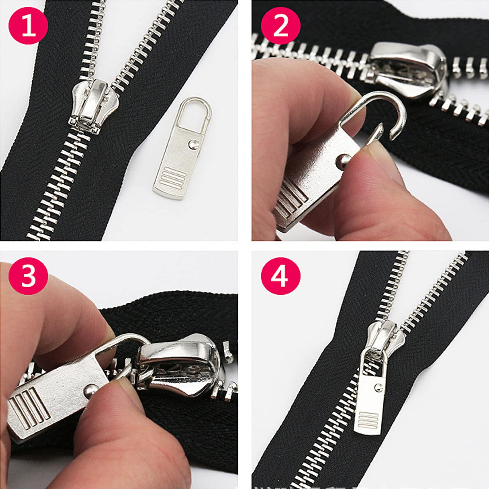 Zipper Pulls, 8PCS Black