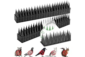 Outdoor Bird Spikes 10pcs (9.35FT/2.85M), Squirrel Raccoon Pigeon Cat Animal Deterrent Spikes, Window Fence Balcony Spikes to