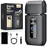 Brightup Electric Foil Shavers for Men - Smooth & Close Electric Razor for Men with Pop Up Trimmer - Wet Dry Shaving/Travel Lock/LED Display/IPX6 Waterproof
