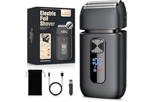 Brightup Electric Foil Shavers for Men - Smooth & Close Electric Razor for Men with Pop Up Trimmer - Wet Dry Shaving/Travel Lock/LED Display/IPX6 Waterproof