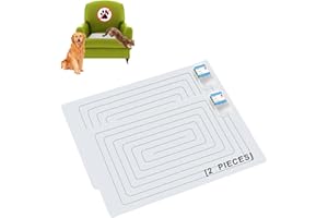 SEERWAY 2-Pieces Pet Shock Mat for Dogs & Cats - Keep Pets Off Couch, Bed, Kitchen Counter with 3 Training Modes, Waterproof & Adjustable Deterrent Mat