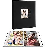 Photo Album 8.5x11 Holds 68 Photos, 8.5x11 Photo Album Book Linen Cover With Front Window, 8x11 Photo Album for 8.5 x 11 8x11