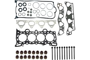 ChawYI HS9915PT-1 Cylinder Head Gasket Set with Head bolts Compatible with 1.6L Honda Civic 1996 1997 1998 1999 2000, Civic del Sol 1996 1997, D16Y5 D16Y7 D16Y8 D16B5 SOHC Engine, Part# HS54234 HB4029