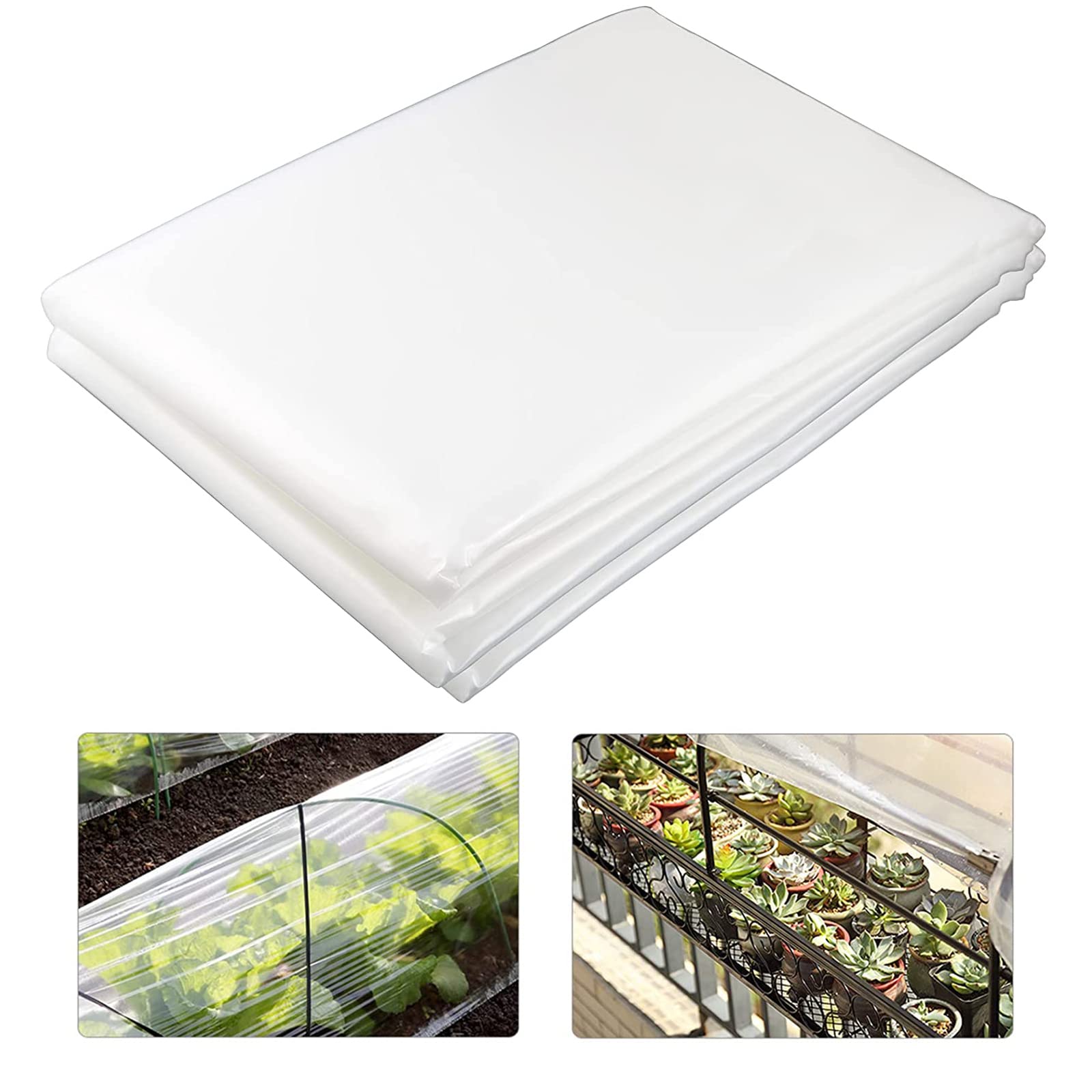 CYH 2M X 6M Thick Clear Heavy Duty Polythene Plastic Sheeting Proof Membrane Garden Grow Polythene Cover Sheets for Gardening Insulation and Building Rubble Protection 250Mu / 1000G