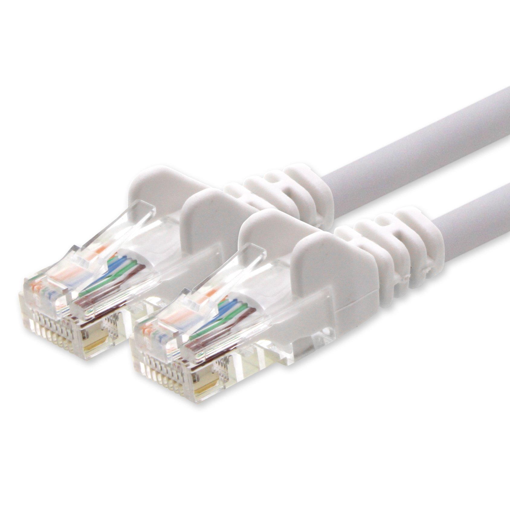 1aTTack.de Network cable CAT5e 2x RJ45 plug UTP network patch cable 50m white