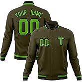 Freecustom Custom Jacket Causal Letterman Varsity Baseball Bomber Jacket Stitched Any Text Logo for Men/Women/Youth
